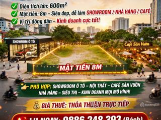 Cho thuê đất mặt phố dịch vọng  600m  mt 8m  quỹ đất lớn hiếm