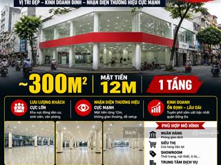 Cho thuê mặt bằng mặt phố chùa bộc  gần 300m2  mt 12m  hàng hiếm