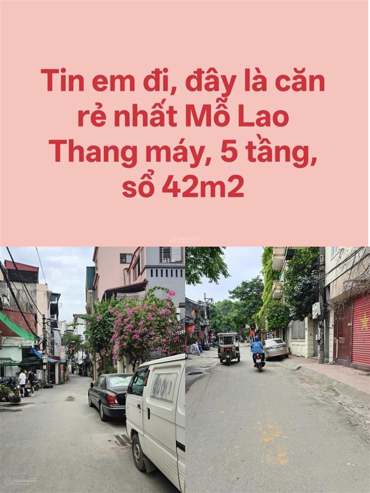Bán nhà mỗ lao8tỷ hơn, thang máy, 42m2x5 tầng, xây mới,chân hồ gươm plaza, trần phú, hà đông.