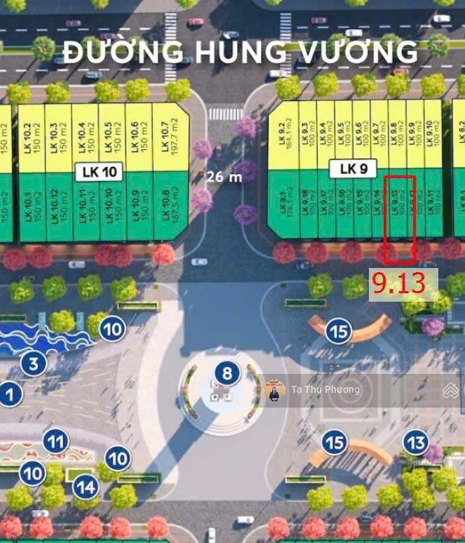 Shophouse mặt trong phố đi bộ central square thái nguyên 100m2  vị trí ngay cổng vào