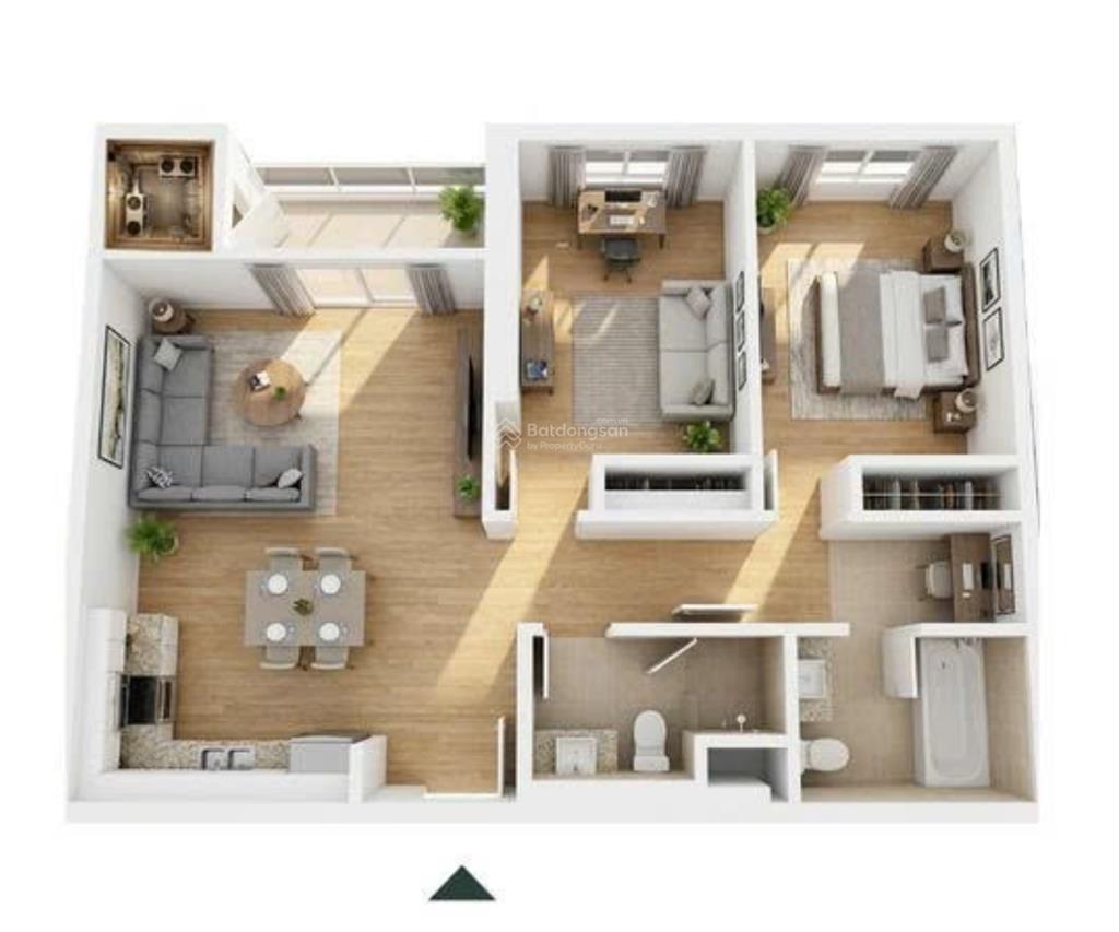 Siêu phẩm 1pn+ thiết kế đa năng công năng như căn 2 phòng ngủ tòa l2 lumière hanoi seasons garden