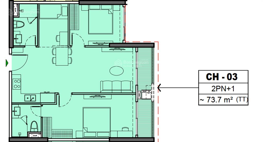 Bán căn hộ 2pn+1 thiết kế đẹp, rộng rãi tòa paris, view nội khu. giá tốt 4,950 tỷ.  0928 508 ***