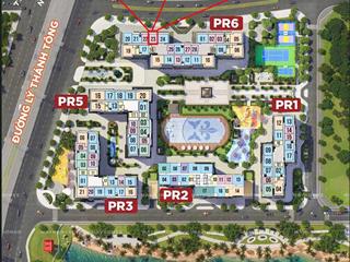 Bán căn hộ 1pn+1 dt 54,4m2 toà pr6 thiết kế thành 2pn1vs tầng cao, view thoáng giá 3,360 tỷ bp