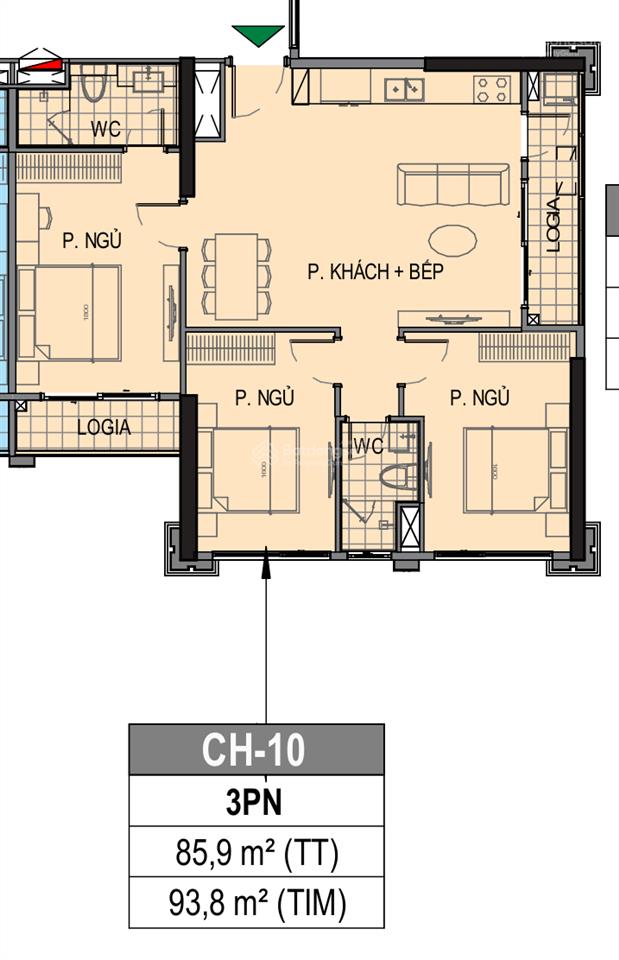 Cực rẻ! tặng voucher 500tr cho căn 3pn tòa paris 86.1m2, đông nam, view bể bơi đơn giá chỉ 5,4 tỷ