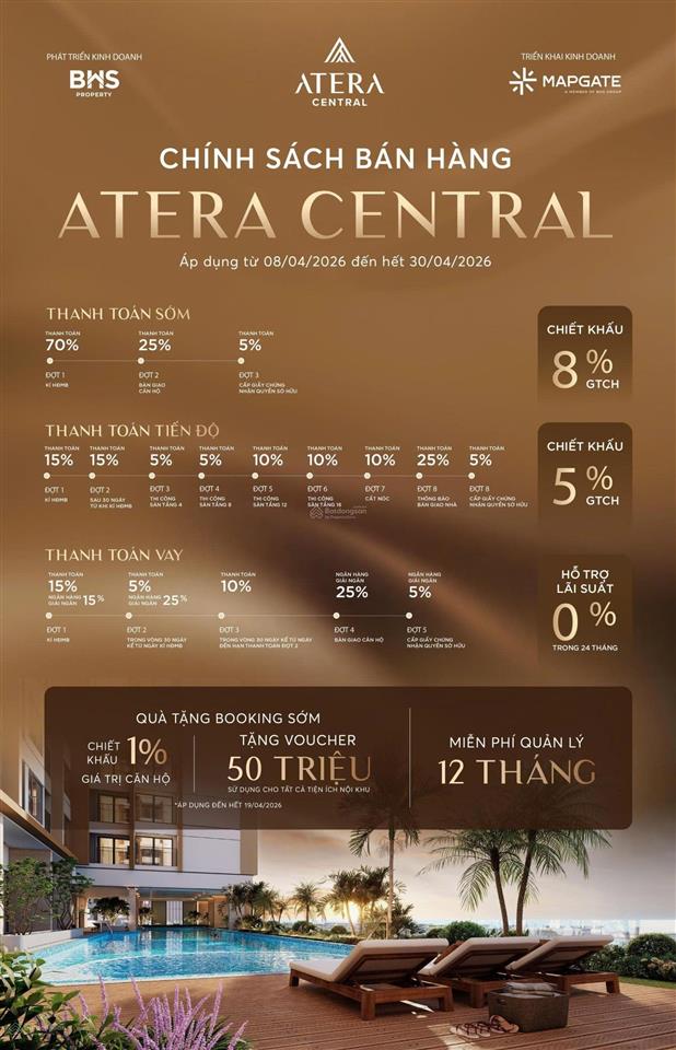 Chính thức mở booking chung cư thương mại đầu tiên tại phố nối | atera central | 30tr/booking ck 1%