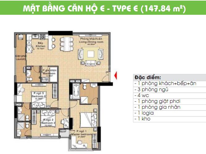 Bán căn góc c/c era town, quận 7, dt 147m2  3pn  4wc full nội thất cao cấp. giá 4 tỷ 6