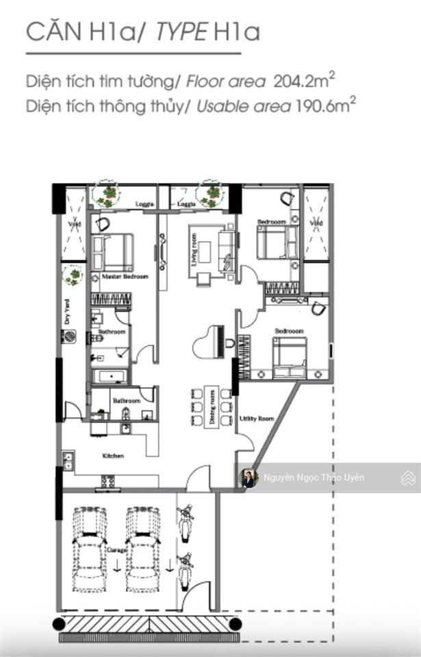 Sky linked villa p1 thiết kế rộng 215m2, 3pn  13tỷ9 bao sổ