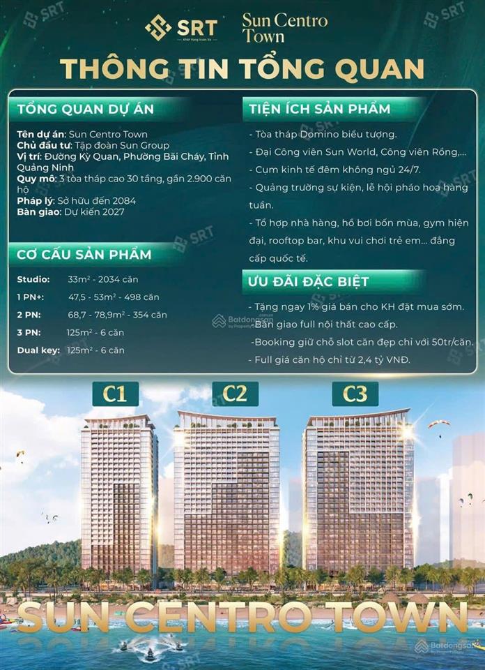 Căn hộ 1pn sun centro town chỉ 2,2 tỷ chốt nhanh kẻo lỡ