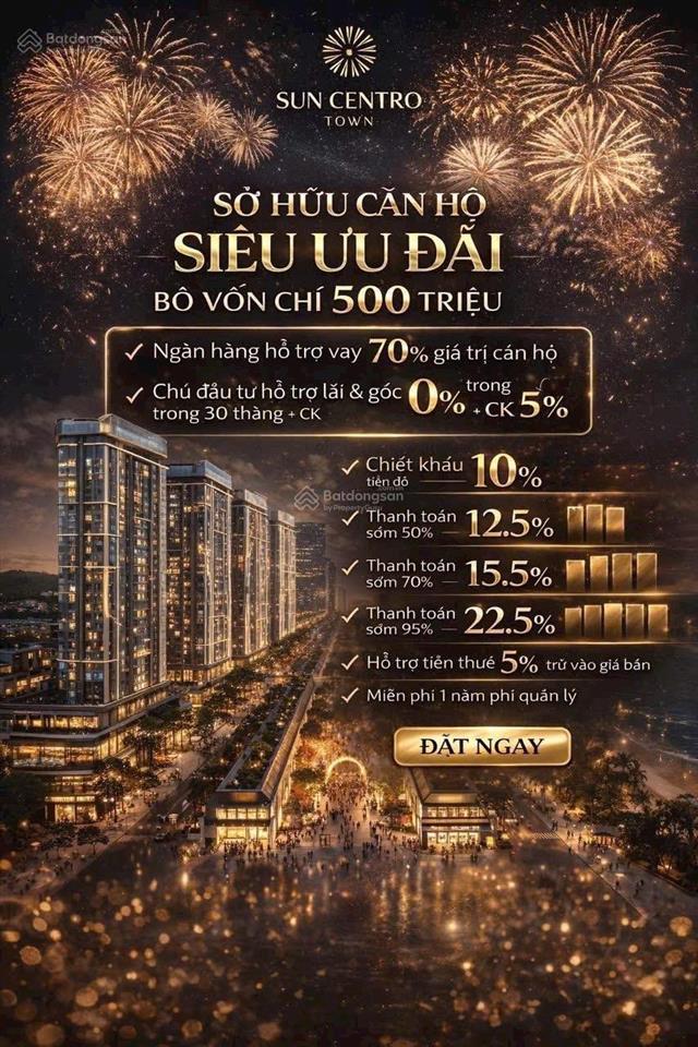 Căn hộ 1pn sun centro town chỉ 2,2 tỷ chốt nhanh kẻo lỡ