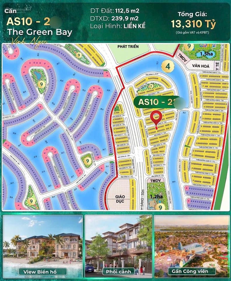 Tìm chủ nhân căn liền kề xẻ khe 112,5m2 giá đợt 1 khu clarke quay vinhomes cần giờ