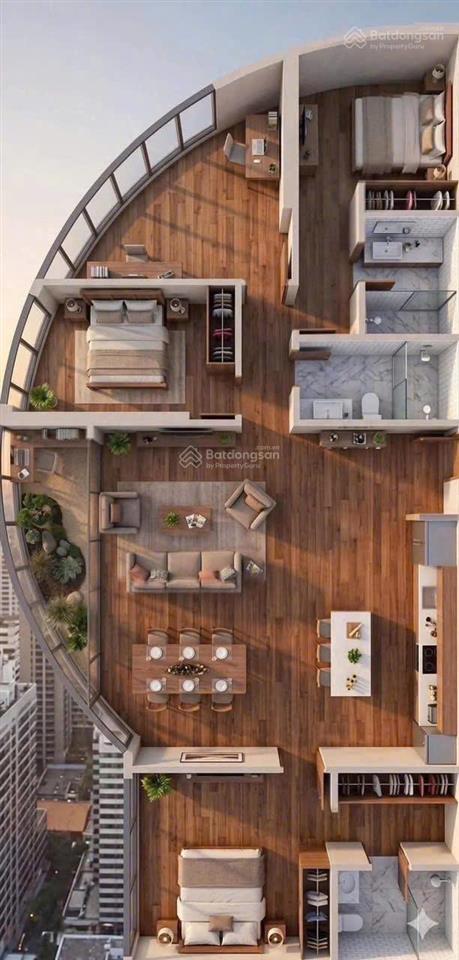 Bán căn hộ 4 phòng ngủ 3 wc căn góc biệt thự trên không tầm view panorama skyline đắt giá