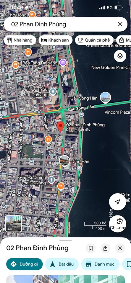 Bán đất tặng nhà phan đình phùng cách sông hàn 100m dt 78m2 ( 5x15.7) giá rẻ