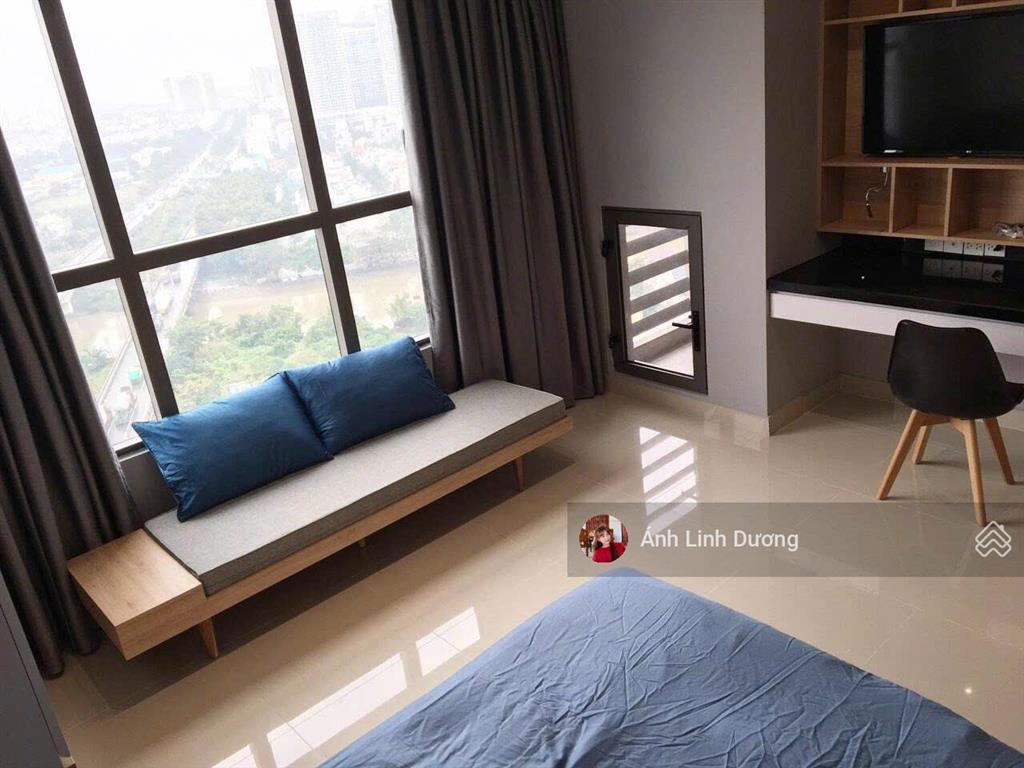Cho thuê studio full nội thất xịn, lầu cao ban công đông nam thoáng mát  the sun avenue  12tr/th