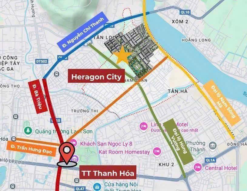 Lô đất 70m2 mặt tiền 5m, đường 7m nam ngạn to thanh hoá