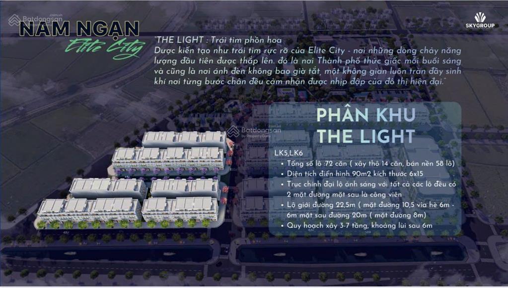 Hàng hiếm, hàng lk6 giá 5,43 tỷ diện tích 90m2 mặt tiền 6m dự án nam ngạn elite city  vốn 1,5 tỷ