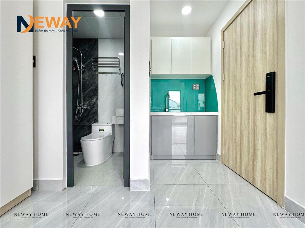 Studio mới 100%, ban công full nội thất, cho để xe điện, sạch sẽ, an ninh bảo vệ 24/7  thang máy