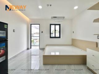 Studio mới 100%, ban công full nội thất, cho để xe điện, sạch sẽ, an ninh bảo vệ 24/7  thang máy
