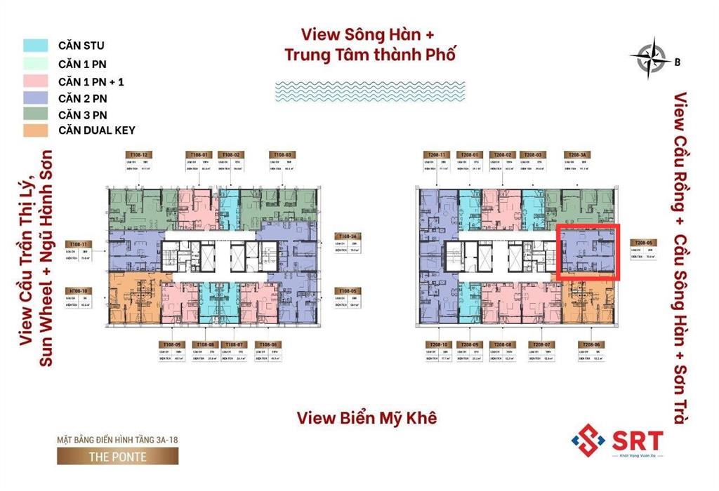 Ôm trọn cầu rồng phun lửa và sông hàn, căn hộ 2pn tầng 23 chỉ ~101tr/m2,  em na 0932 509 *** hỗ trợ