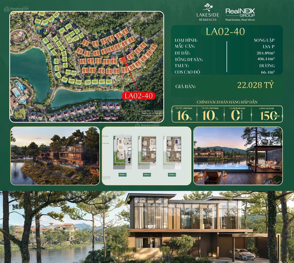 Bán song lập lake side lakeside residences thanh xuân valley, hồ cá koi sau nhà, 204/406m, 16.4tỷ