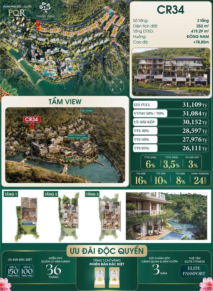 Bán căn góc camellia 3 thoáng bao trọn hồ thiên thanh và ks intercontinental, 252/419m, 31,1 tỷ