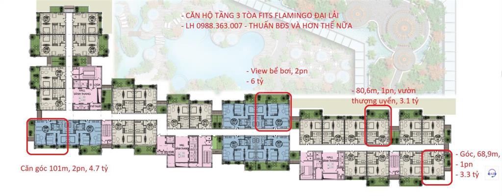 Bán căn góc 69m, 2 mặt thoáng ngắm miền xanh flamingo đại lải, bàn giao nội thất + tặng thẻ diamond