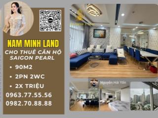 Hải yến nam minh land  cho thuê căn hộ saigon pearl 2 phòng ngủ 90m2, tầng cao, đầy đủ nội thất