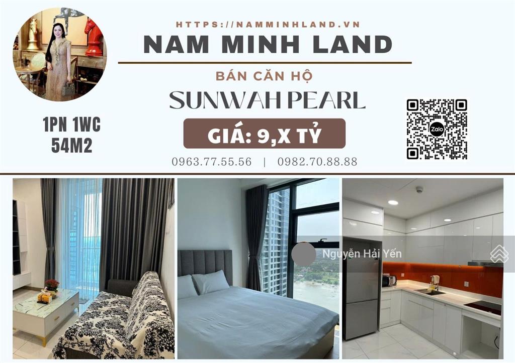 Hải yến nam minh land bán căn hộ sunwah pearl 1 phòng ngủ wh.08 tầng cao, giá rẻ nhất 9 tỷ all in