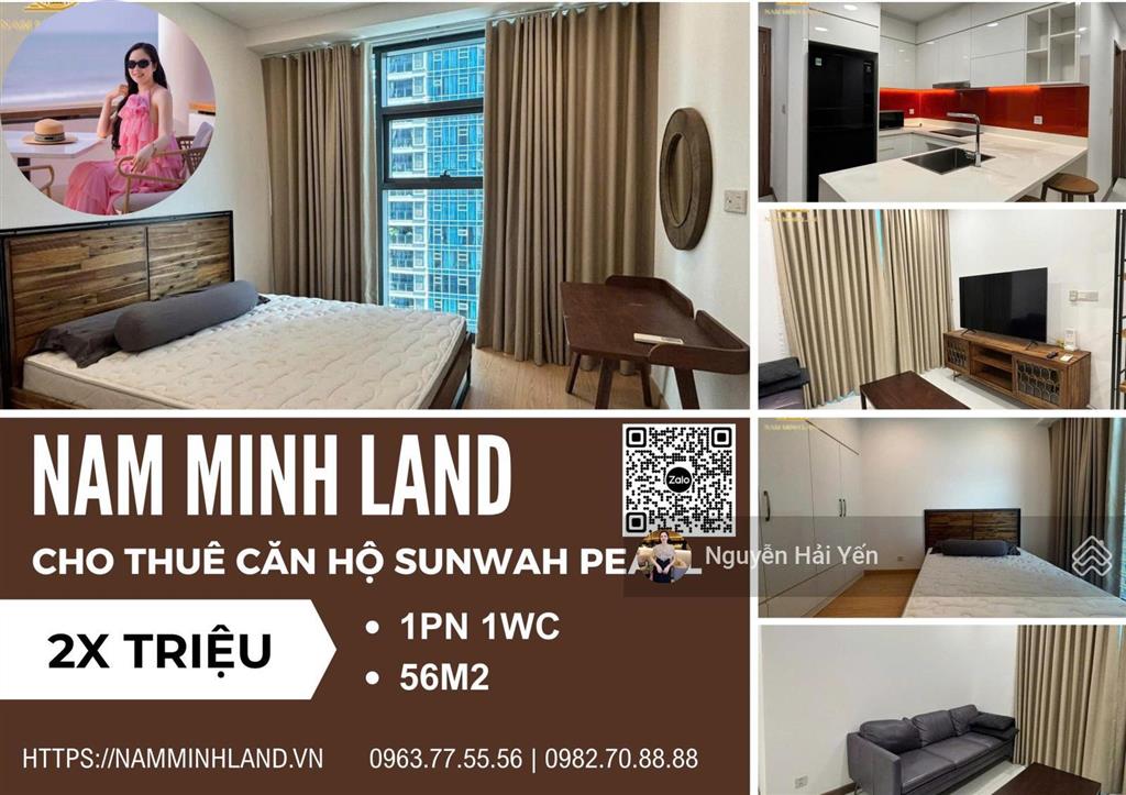 Hải yến nam minh land  cho thuê căn hộ sunwah pearl 1 phòng ngủ tòa sh. 03  giá rẻ nhất 20 triệu