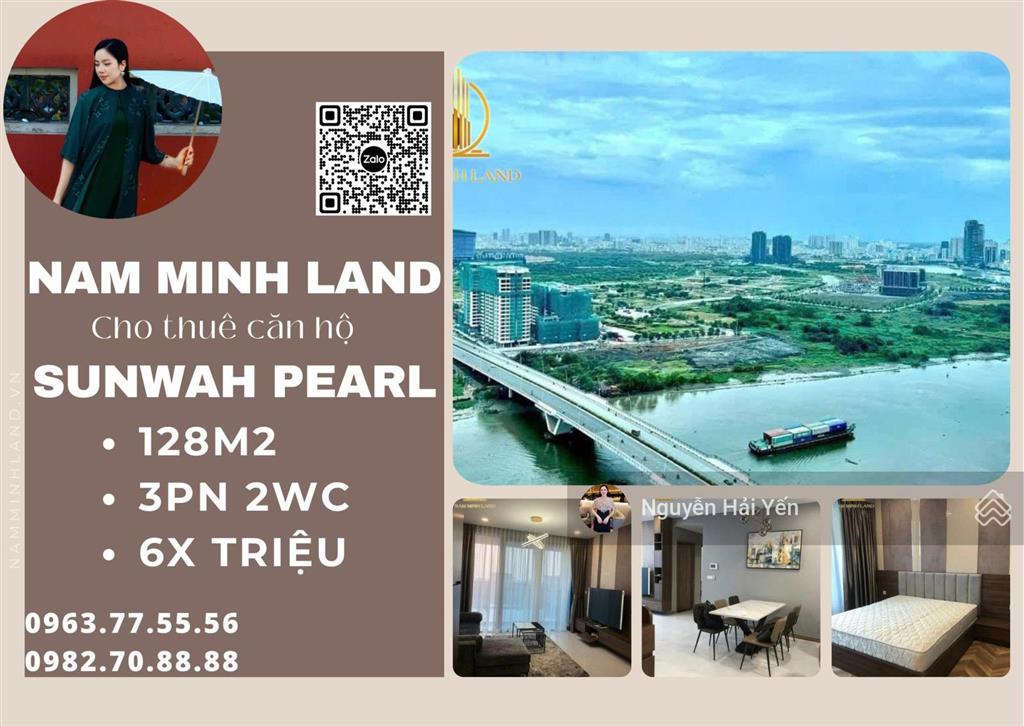 Hải yến nam minh land cho thuê căn hộ sunwah pearl 3 phòng ngủ view trực diện sông giá 60 triệu