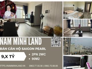 Hải yến nam minh land  bán căn hộ 2 pn saigon pearl 90m2, tầng cao, view landmark 81. giá 9,x tỷ