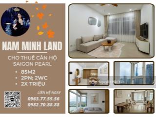 Hải yến nam minh land  cho thuê căn hộ saigon pearl 2 pn 85m2, tầng cao, nội thất mới, cực đẹp