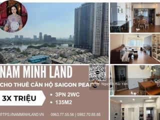 Hải yến nam minh land  cho thuê căn hộ saigon pearl 3 phòng ngủ, view sông, nhà đẹp, vào ở ngay