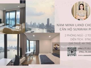 Hải yến nam minh land  cho thuê căn hộ sunwah pearl 2 phòng ngủ tòa whxx.10, view sông + thủ thiêm