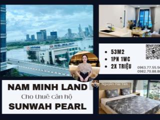 Hải yến nam minh land  cho thuê căn hộ sunwah pearl 1 phòng ngủ tòa wh, view sông + thủ thiêm