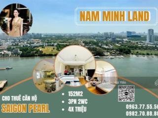Hải yến nam minh land  cho thuê căn hộ saigon pearl 3pn 152m2, tầng cao, view trực diện sông đẹp