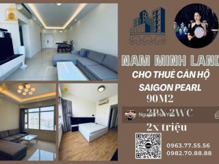 Hải yến nam minh land  cho thuê căn hộ saigon pearl 2 phòng ngủ 90m2, tầng cao view đẹp vào ở ngay