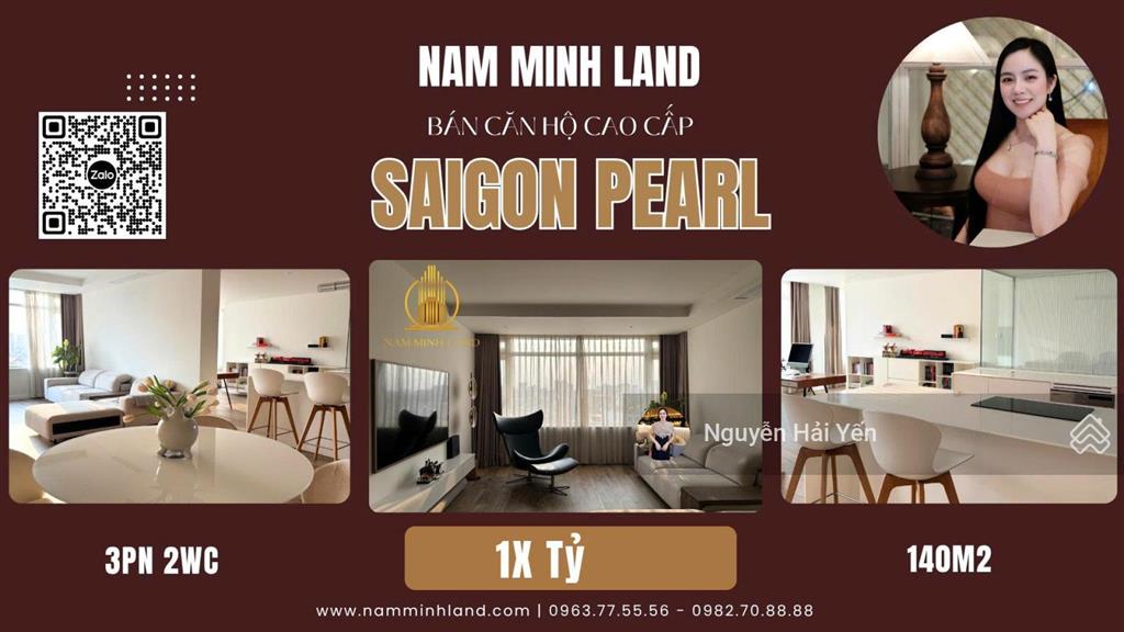 Hải yến nam minh land  bán căn hộ 3 phòng ngủ saigon pearl, nhà mới thiết kế 100%, đẹp  hiện đại