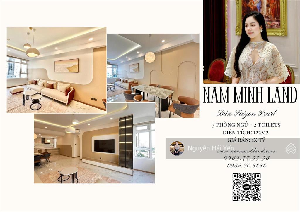 Hải yến nam minh land  bán căn hộ 3 pn saigon pearl full nội thất mới, đầy đủ nhà đẹp xem là thích