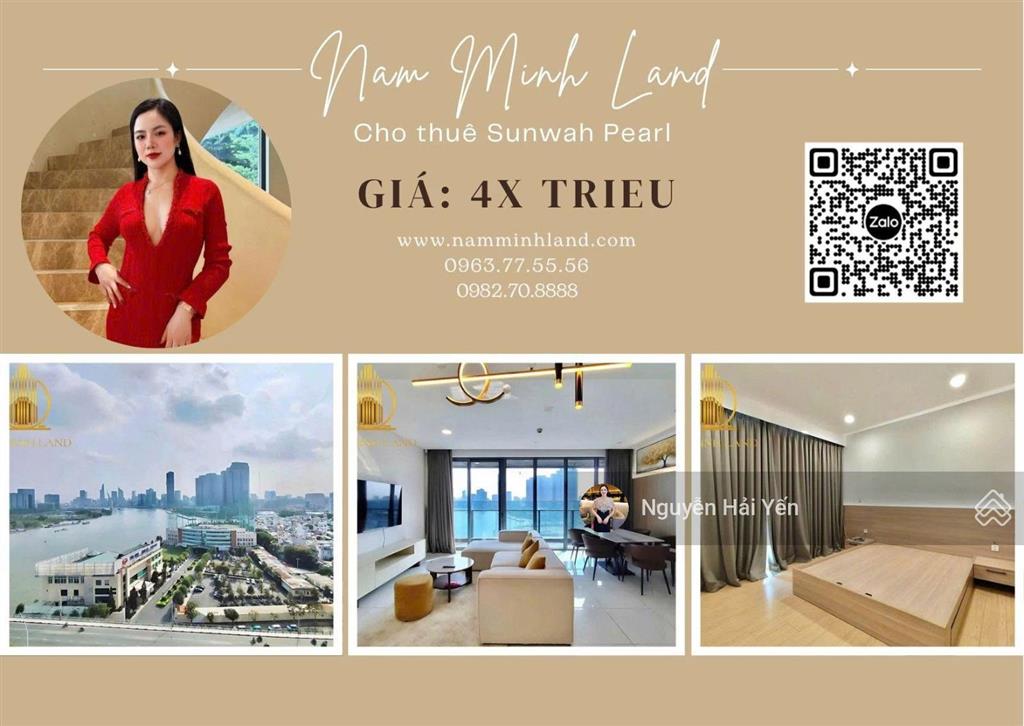 Hải yến nam minh landcho thuê căn hộ sunwah pearl 2 phòng ngủ, sh.08, view cực đẹp  đủ nội thất