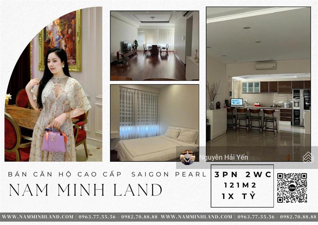 Hải yến nam minh land  bán căn hộ saigon pearl 3 phòng ngủ view sông, view pháo hoa, nội thất đẹp