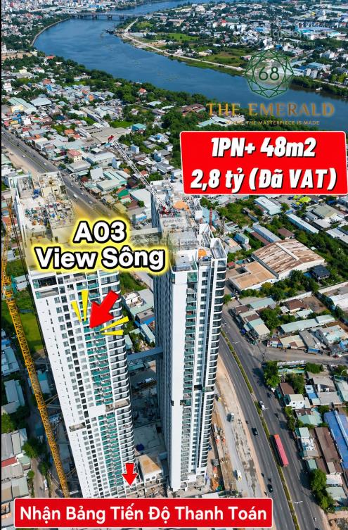 Bán nhanh căn a03 1pn+ 48m2 tầng cao view thoáng không bị chắn  giá 2,77 tỷ đã vat bao phí