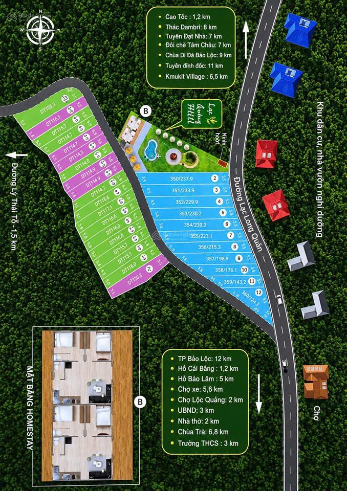 Bán đất nền nghỉ dưỡng homestay lộc quảng hill  161m2 giá 1,1 tỷ, sang tên ngay, sổ sẵn