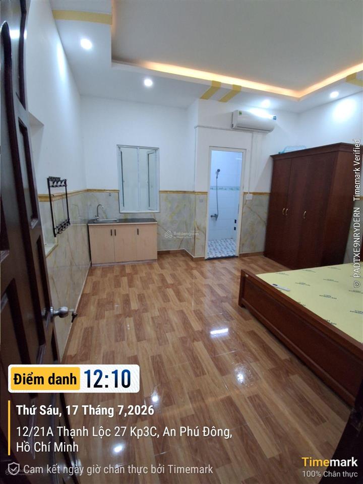 Giá 2.8 triệu/tháng cho thuê phòng cửa sổ full nội thất thạnh lộc 27, ngay sát đại học