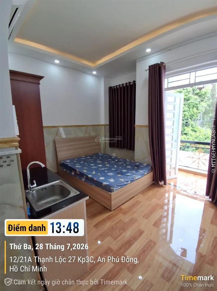 Giá 2.8 triệu/tháng cho thuê phòng full nội thất đường thạnh lộc 27, p. thạnh lộc, q. 1