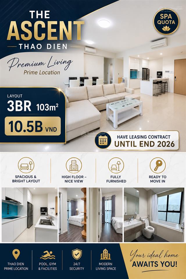 Suất spa hiếm có, giá tốt tại the ascent thảo điền chỉ 10,5 tỷ.  0904 379 ***