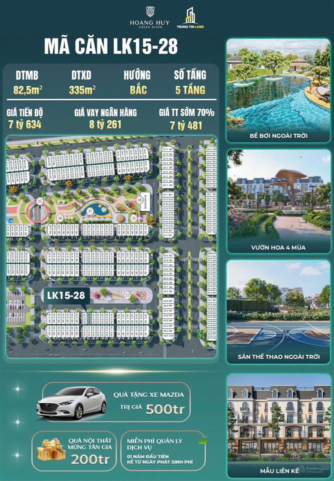 Bán căn shophouse view công viên đẹp nhất dự án hoàng huy green river tiềm năng sinh lời cao