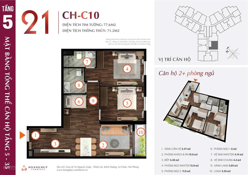 Bán nhanh căn 3 ngủ giá hời hoàng huy commerce 3,1 tỷ, mua trực tiếp của cđt