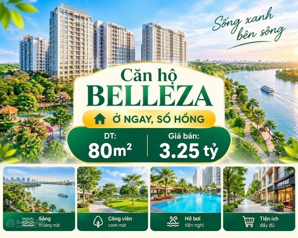 Bán căn hộ belleza. dt 80m2, 2pn, 2wc, sổ hồng. giá 3.25 tỷ ( thu trúc)