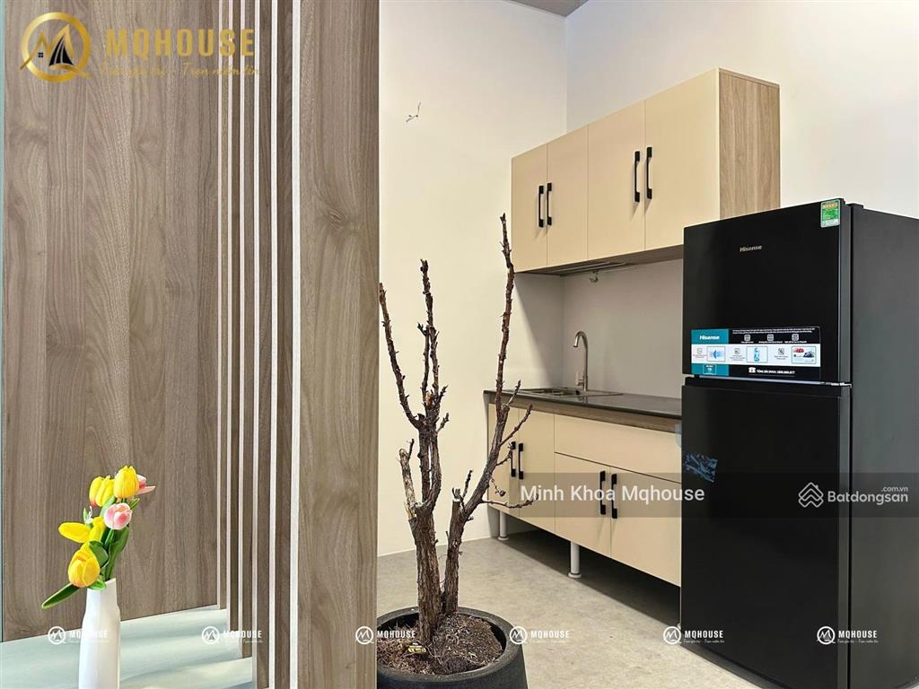 Cho thuê căn hộ mini studio ban công cực đẹp full nội thất giặt riêng gần cầu vượt hoàng hoa thám