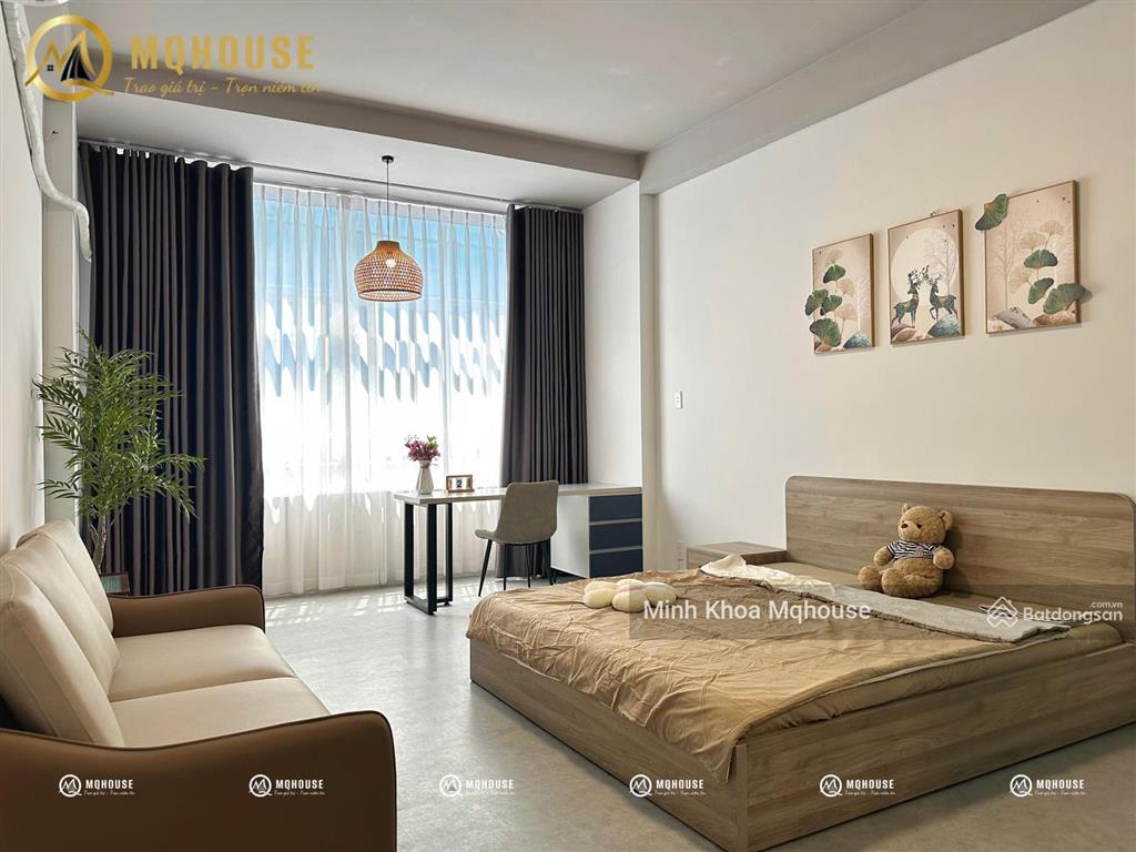 Cho thuê căn hộ mini studio ban công cực đẹp full nội thất giặt riêng gần cầu vượt hoàng hoa thám